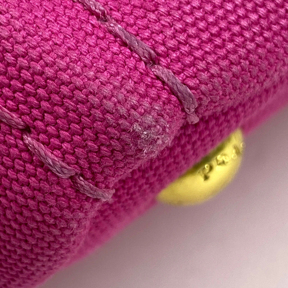 Prada Canvas Hand Handbag Pink Tote Canapa 2way